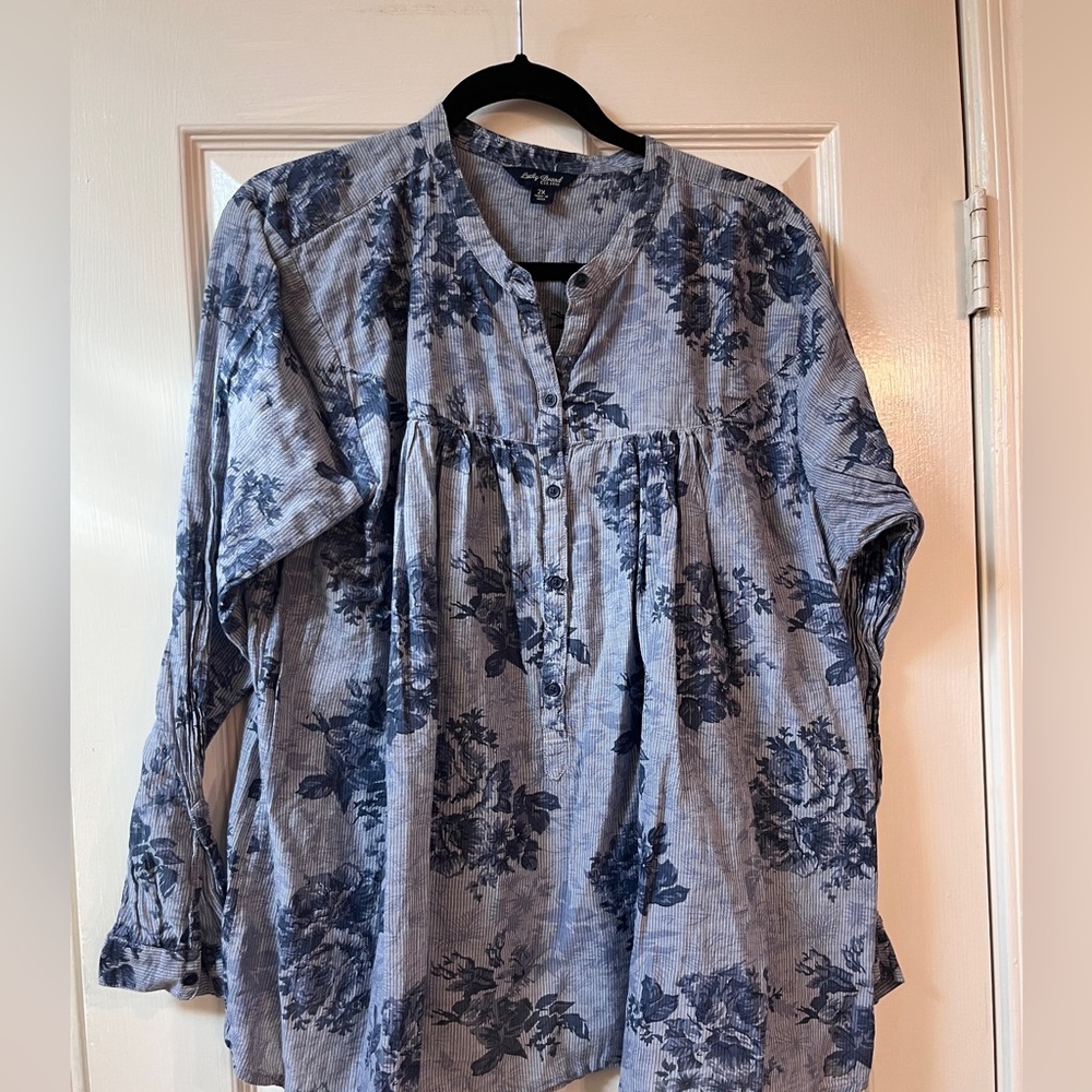 Lucky Brand Blue Floral Blouse